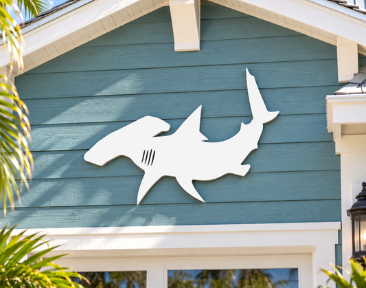 outdoor hammerhead shark sign made from weatherproof PVC