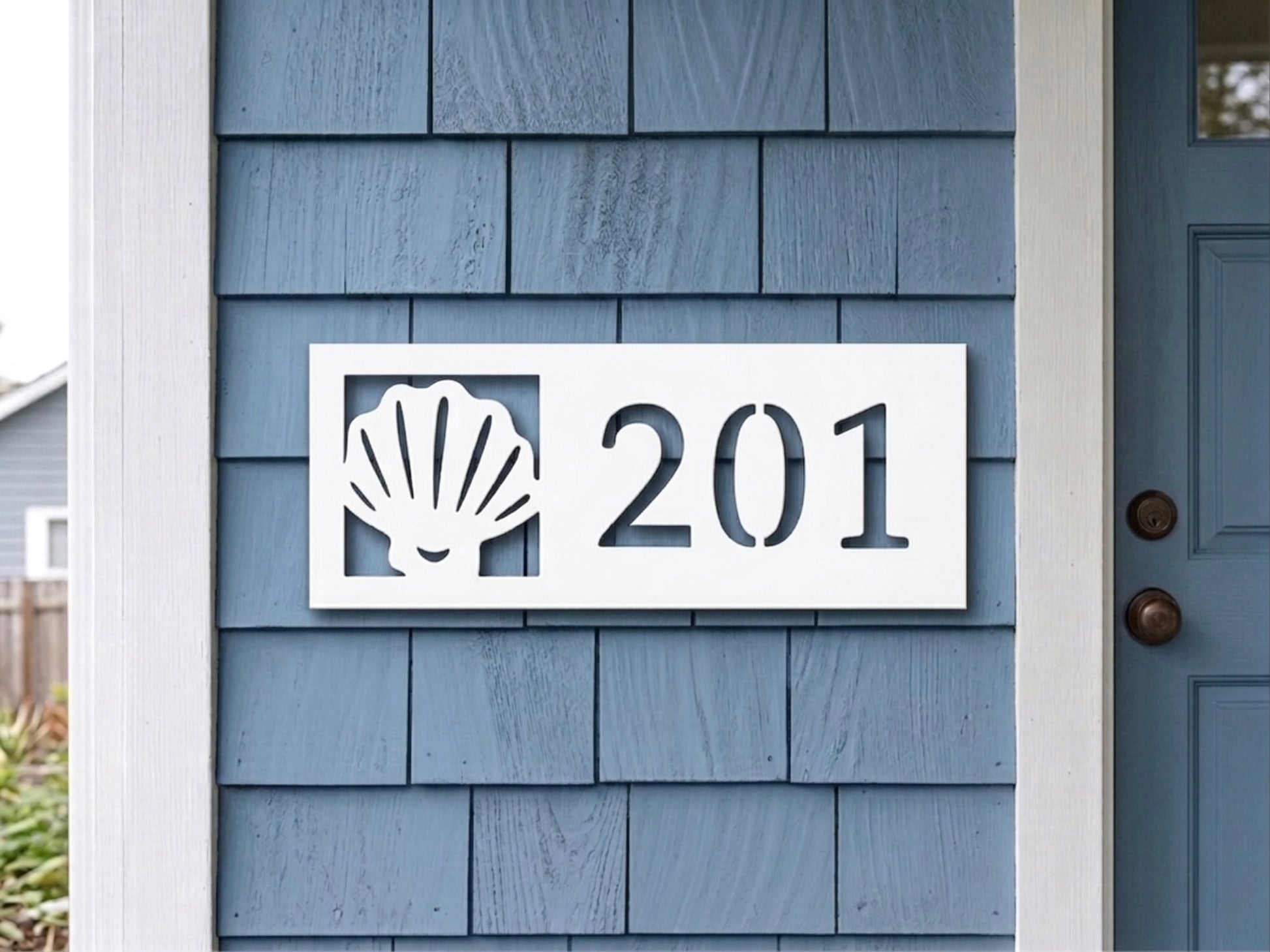 Seashell address sign, coastal house numbers for beach house