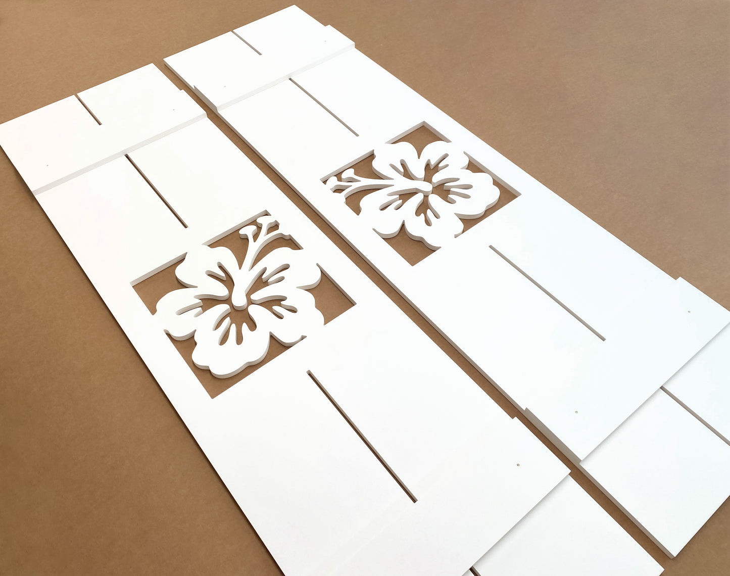Weatherproof Hibiscus Flower Window Shutters for Outdoor Beach House or Coastal Home Decor (Standard Shutter Size)