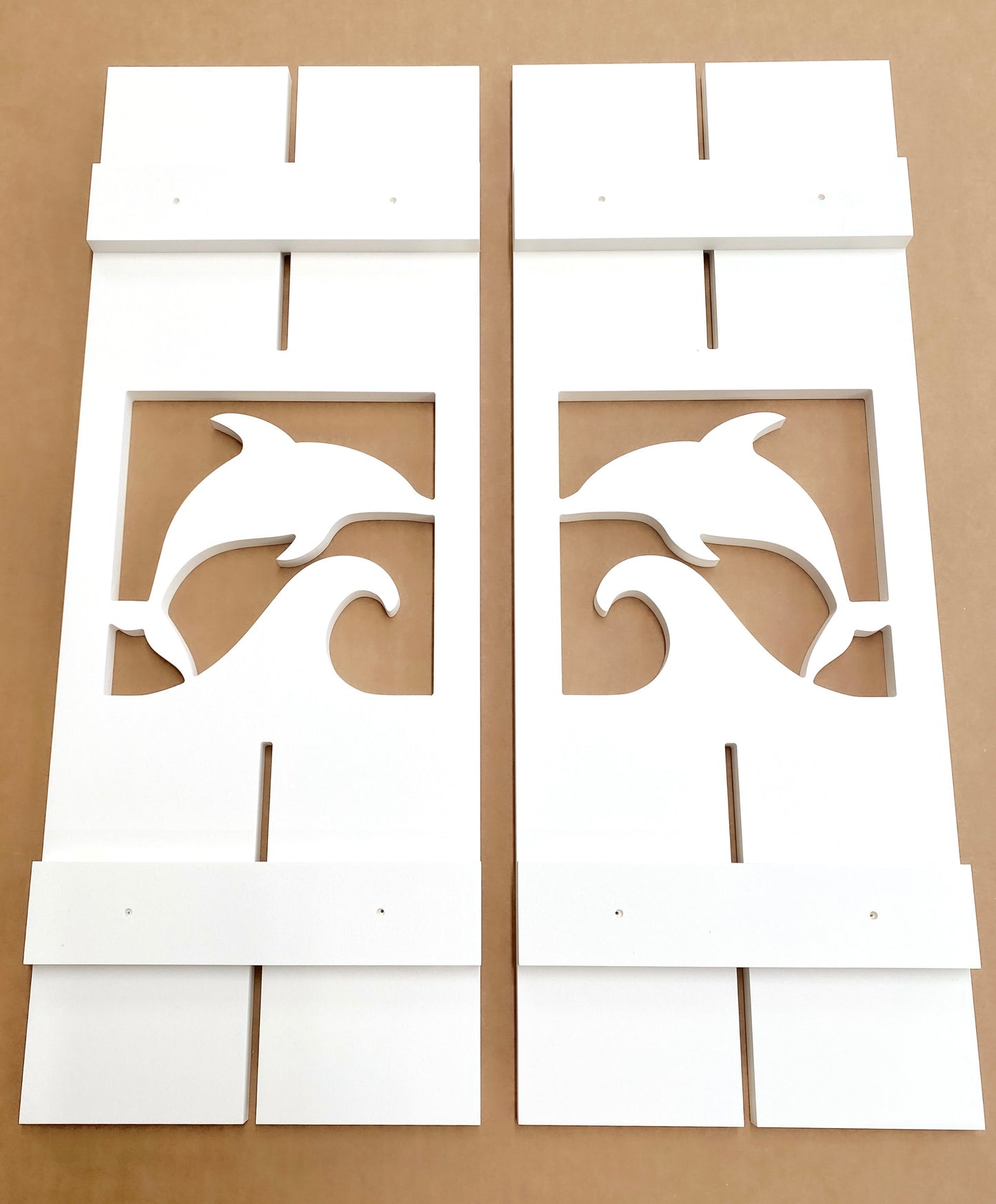 Weatherproof Dolphin Window Shutters for Outdoor Beach House or Coastal Home Decor (Standard Shutter Size)