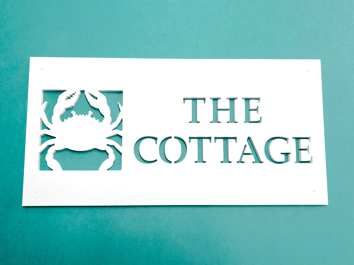 Custom Weatherproof Crab Outdoor House Name Sign, Personalized Home Name Sign for Beach House or Coastal Home, Vacation Rental Property Sign