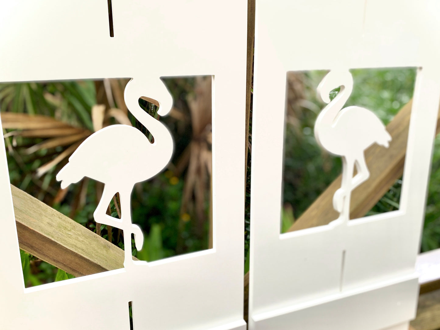 Weatherproof Flamingo Window Shutters for Outdoor Beach House or Coastal Home Decor (Standard Shutter Size)