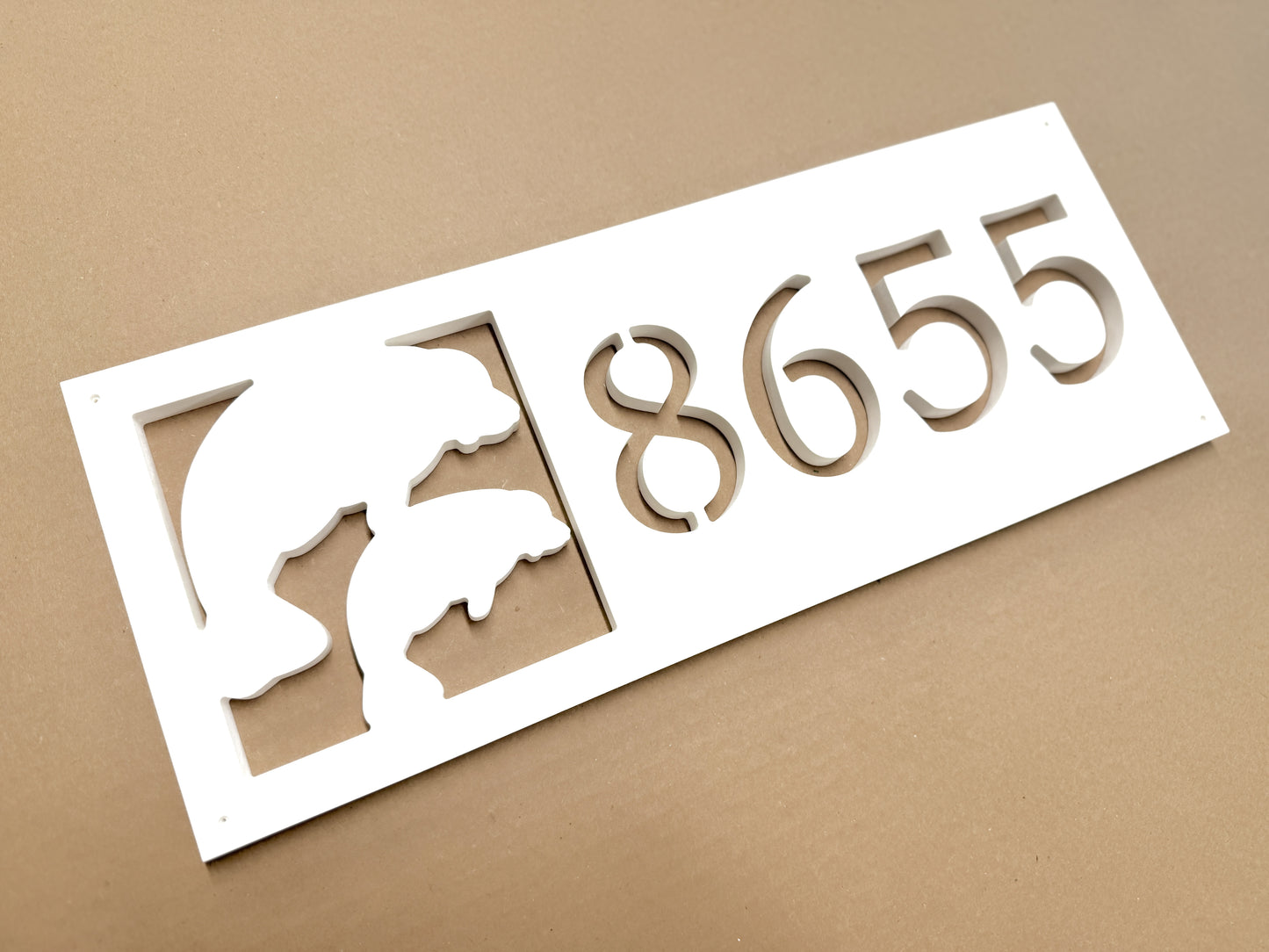 Weatherproof Manatee Address Sign for Beach House, House Numbers for Outdoor Coastal Home Decor
