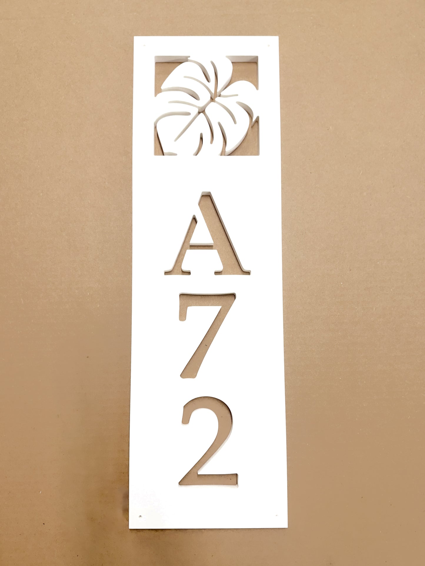 Custom Monstera Leaf Address Sign – Weatherproof Tropical House Number Plaque - Outdoor Coastal Botanical Home Decor
