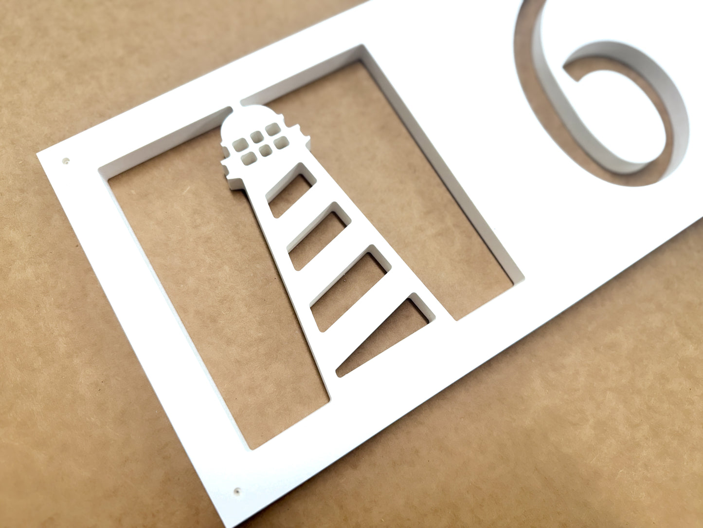 Weatherproof Nautical Lighthouse Address Sign for Beach House, House Numbers for Outdoor Coastal Home Decor