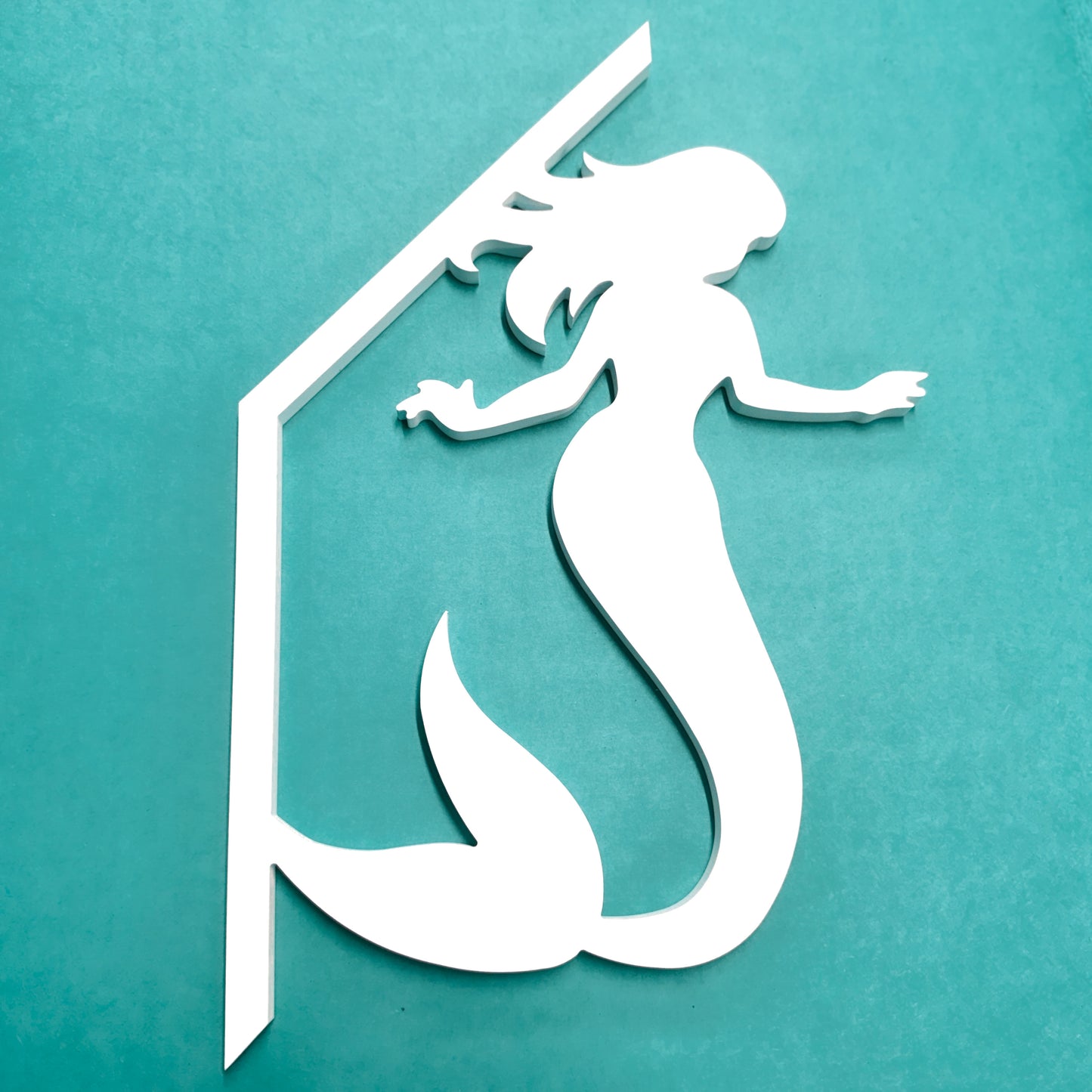 Mermaid Mailbox Bracket – Nautical Beach House Coastal Mailbox Accent (45 Degree Posts)