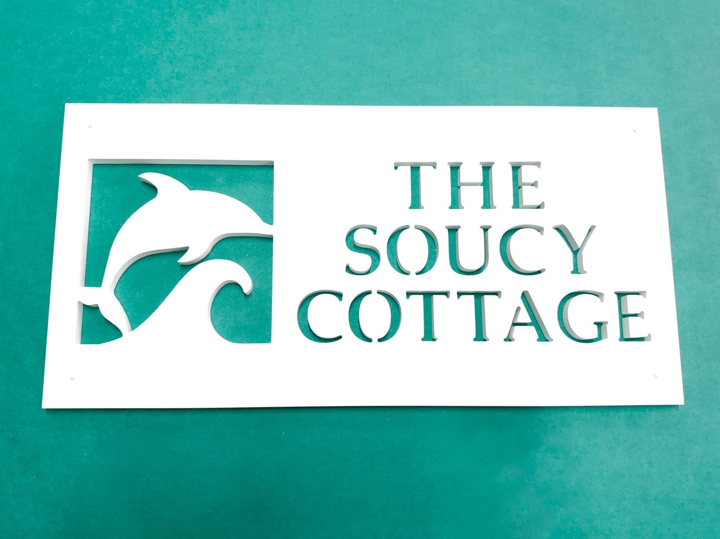 Weatherproof Dolphin Custom House Name Sign, Personalized Home Name Sign for Beach House or Coastal Home, Vacation Rental Property Sign