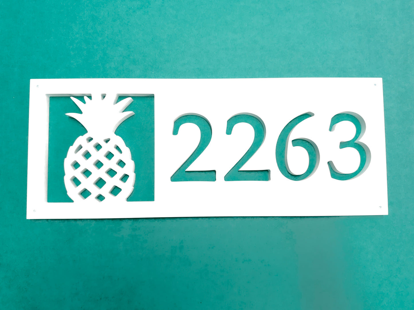 Weatherproof Pineapple Address Sign for Beach House, House Numbers for Outdoor Coastal Home Decor