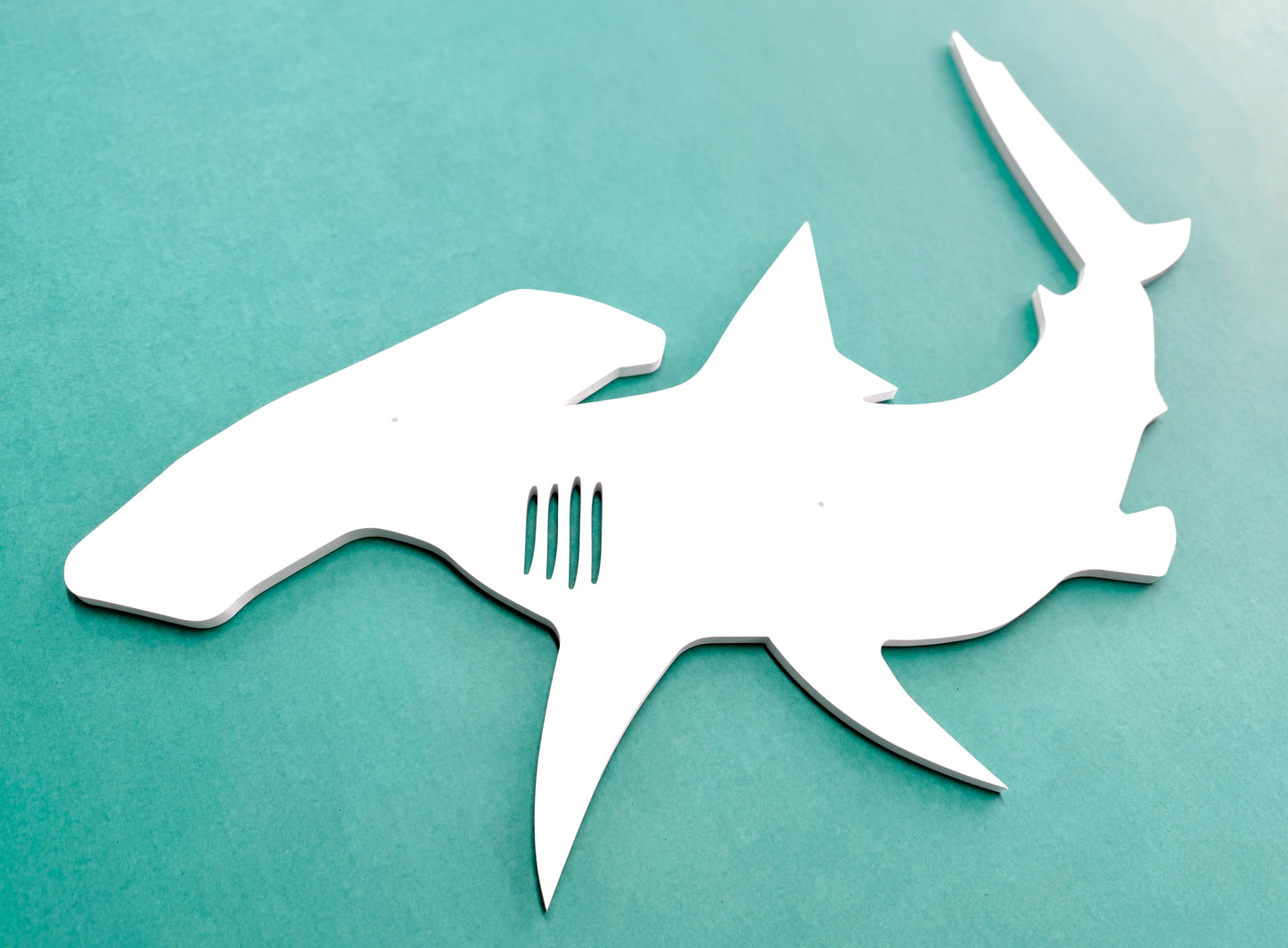 Large Weatherproof Hammerhead Shark Outdoor Wall Art Sign, Beach House Coastal Home Nautical Exterior Decor