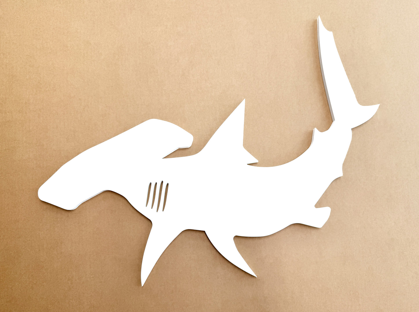 Large Weatherproof Hammerhead Shark Outdoor Wall Art Sign, Beach House Coastal Home Nautical Exterior Decor
