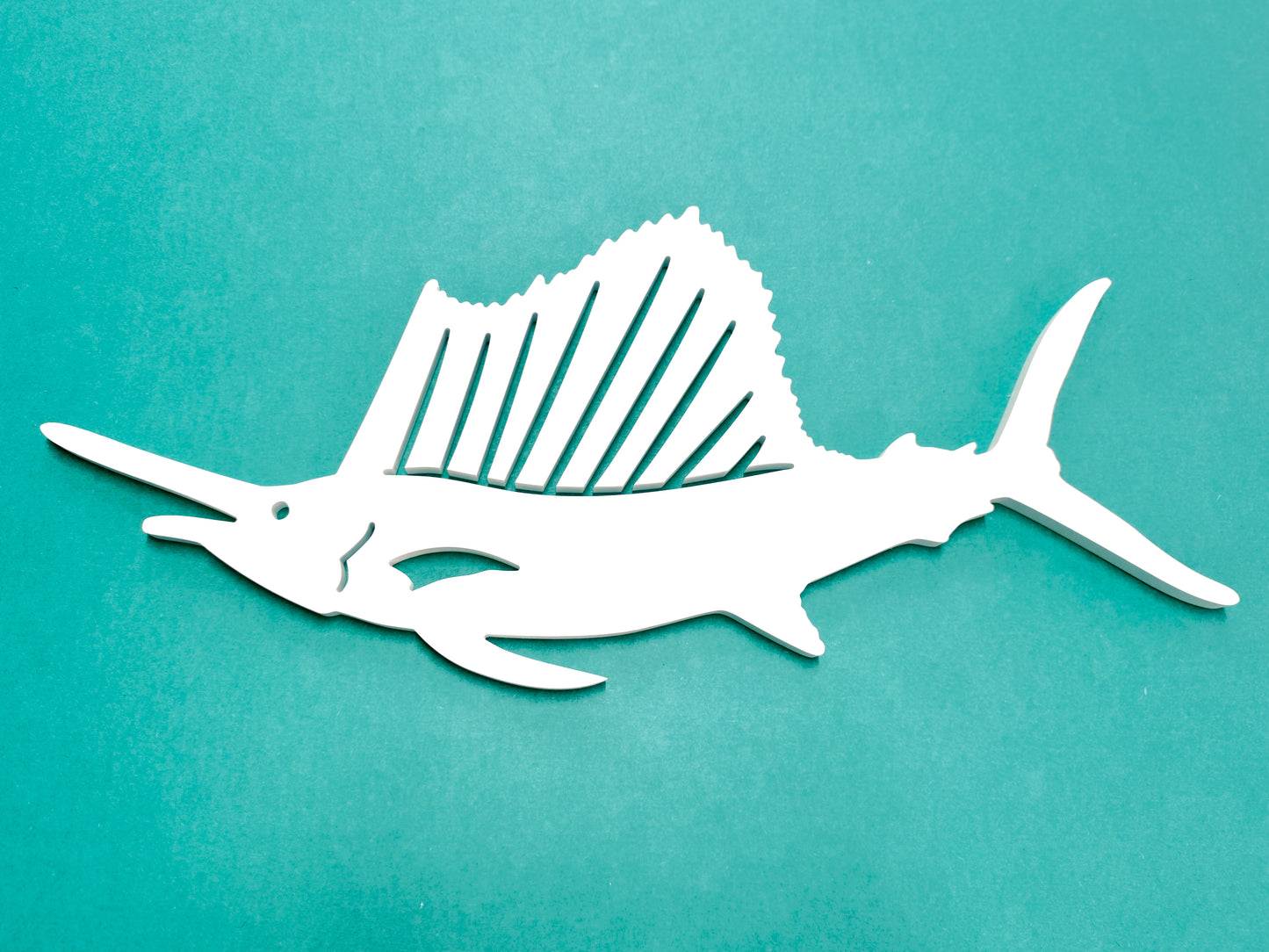 Large Outdoor Sailfish Wall Art Sign, Weatherproof Beach House Exterior Fish Decor, Coastal Saltwater Fishing Gable Art