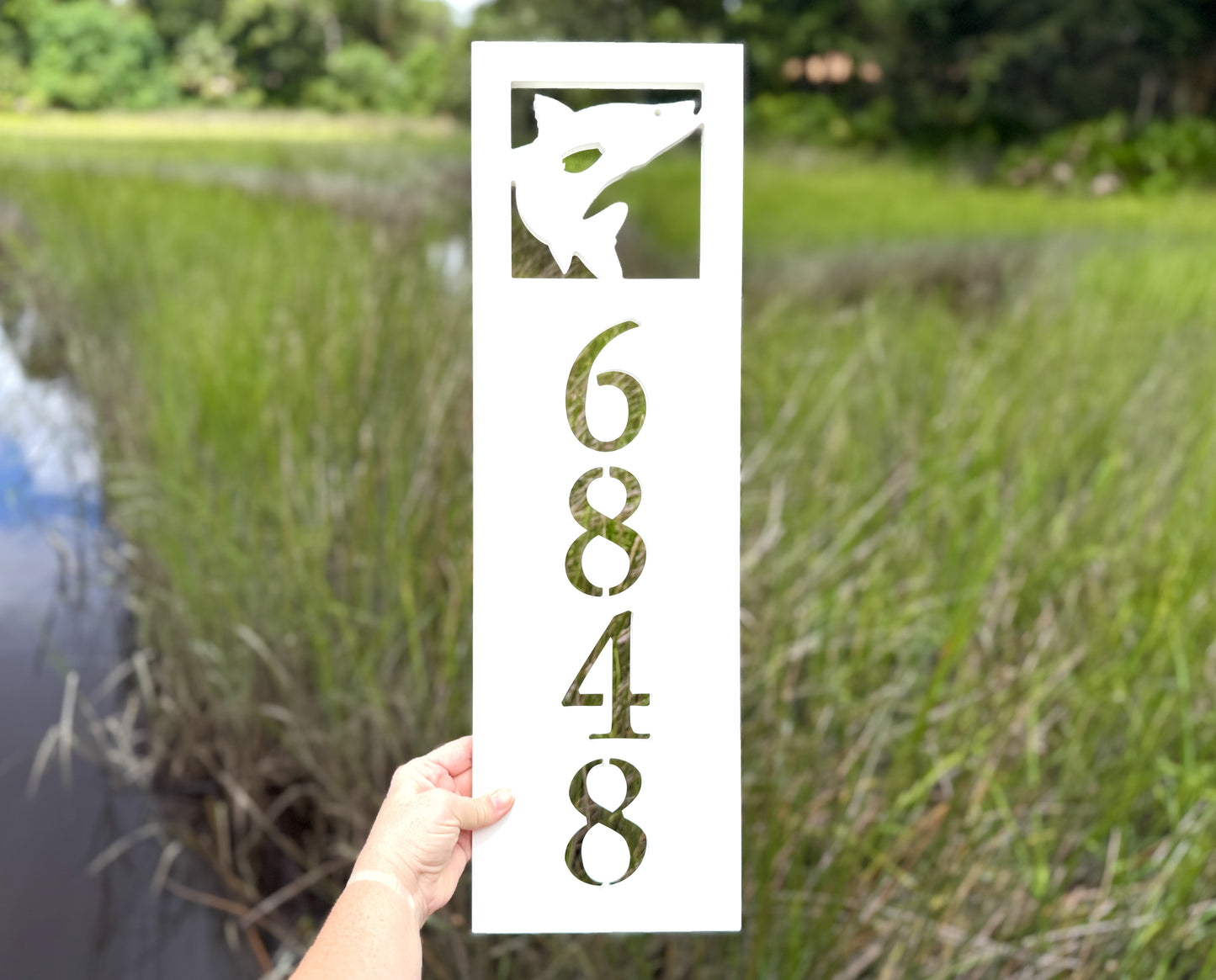 Snook Fish Address Sign – Custom Weatherproof House Number Sign for Coastal & Beach Homes