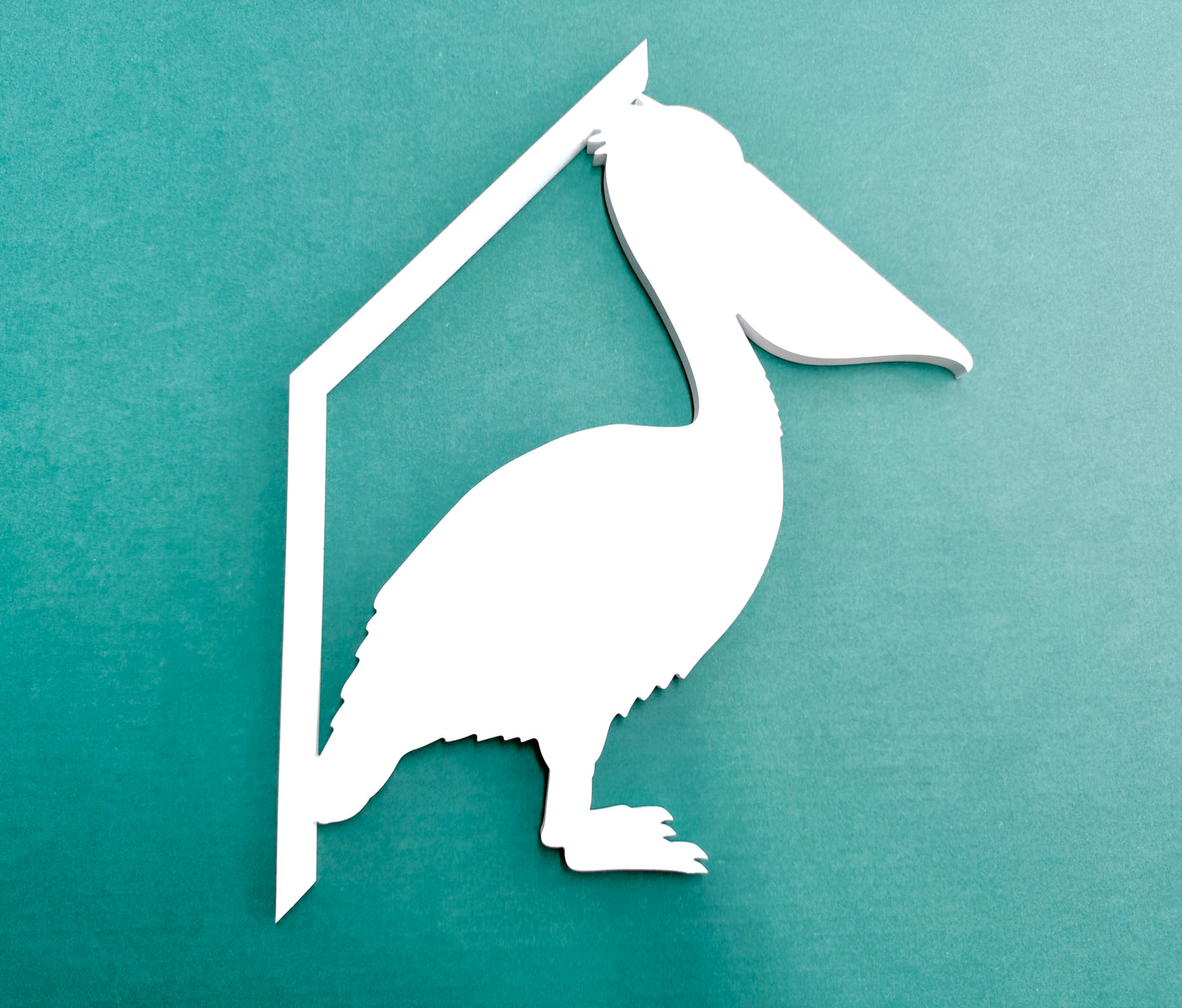 Pelican Bird Mailbox Bracket – Nautical Beach House Coastal Mailbox Accent (45 Degree Posts)