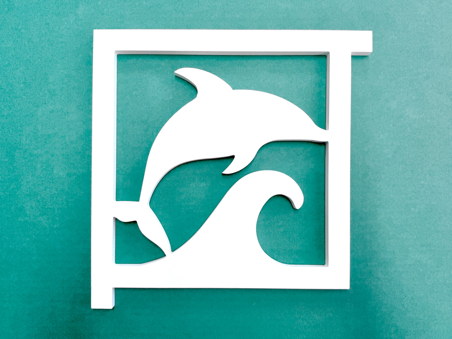 Dolphin Mailbox Bracket – Nautical Beach House Coastal Mailbox Accent (90 Degree Posts)