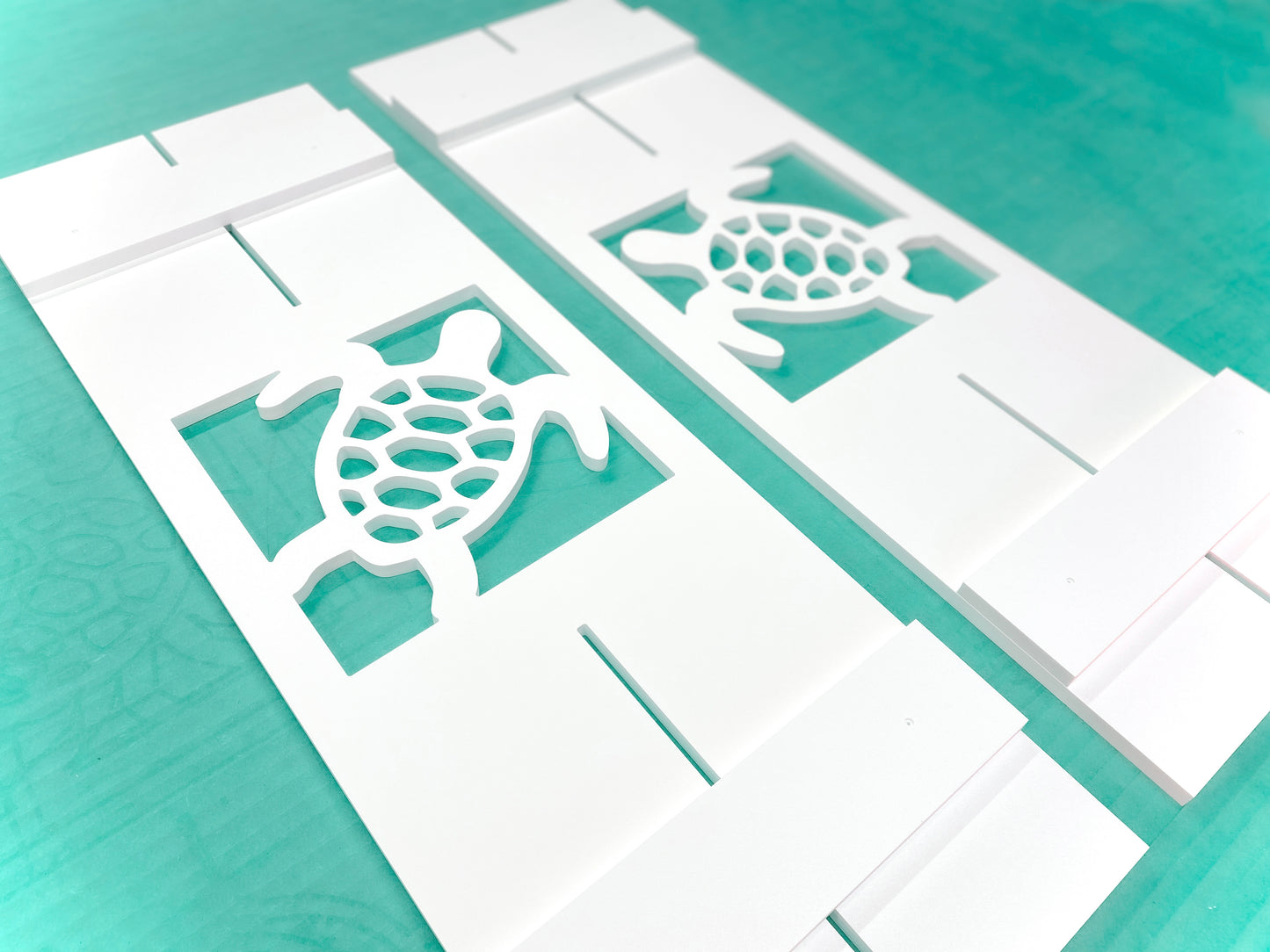 Weatherproof Sea Turtle Window Shutters for Outdoor Beach House or Coastal Home Decor (Tall Shutter Size)