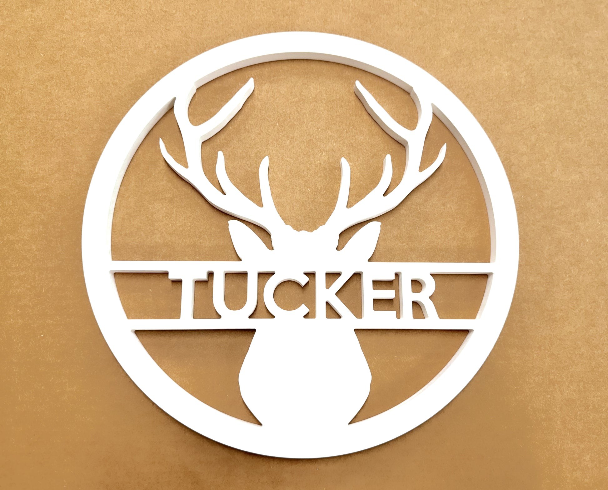 personalized last name deer antler front door hanger