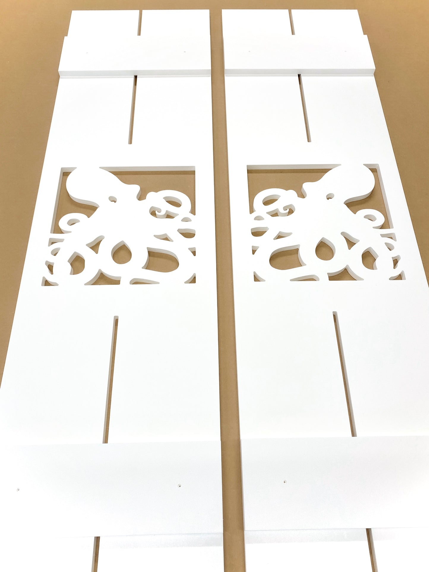 Weatherproof Octopus Window Shutters for Outdoor Beach House or Coastal Home Decor (Tall Shutter Size)