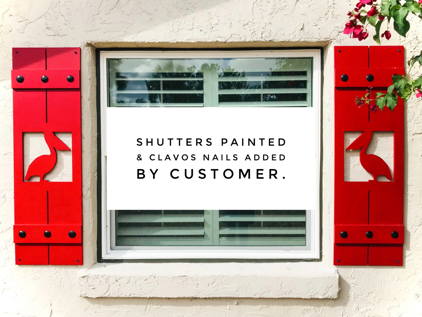 Weatherproof Pelican Bird Window Shutters for Outdoor Beach House or Coastal Home Decor (Standard Shutter Size)