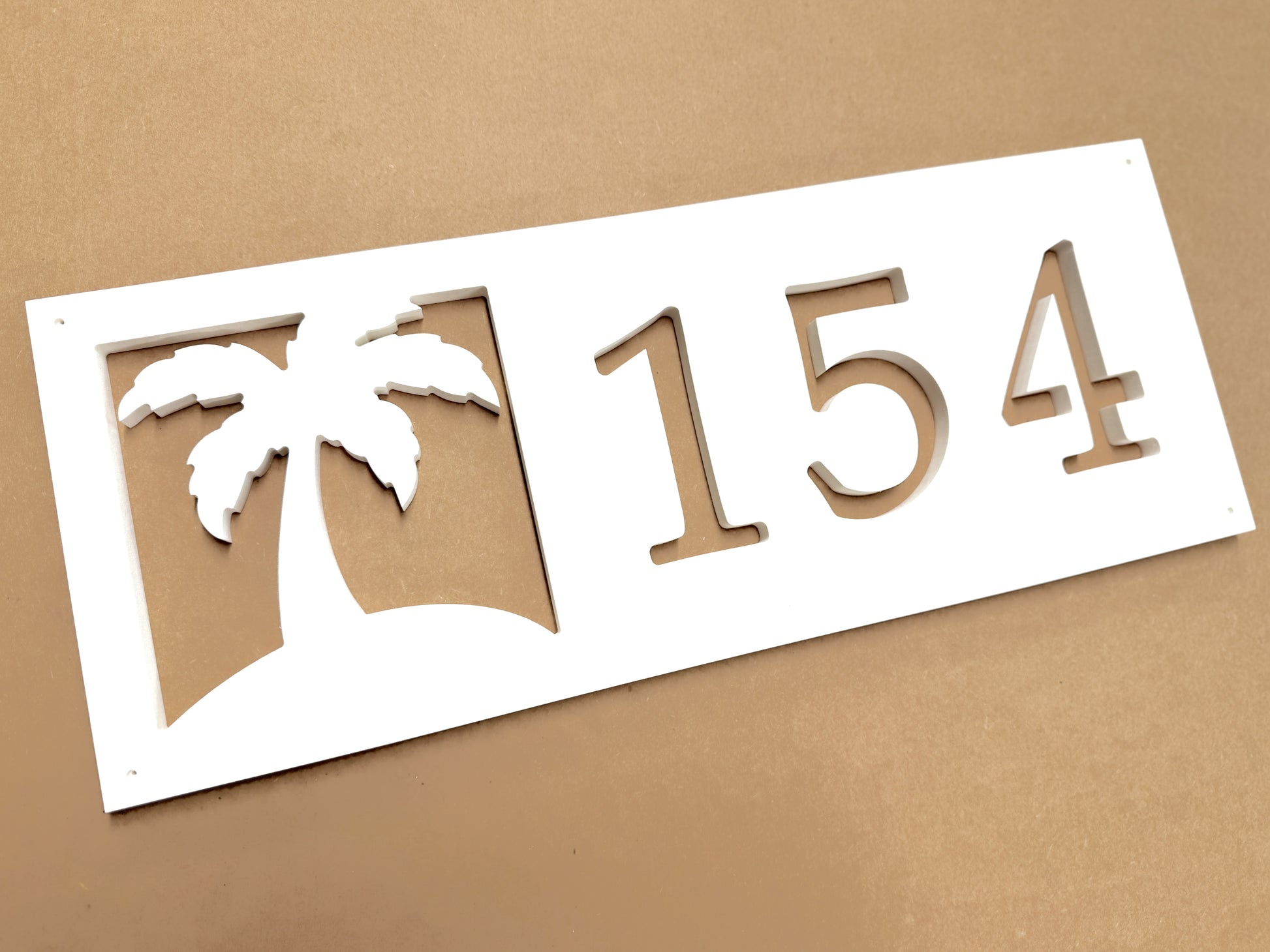 tropical palm tree address sign