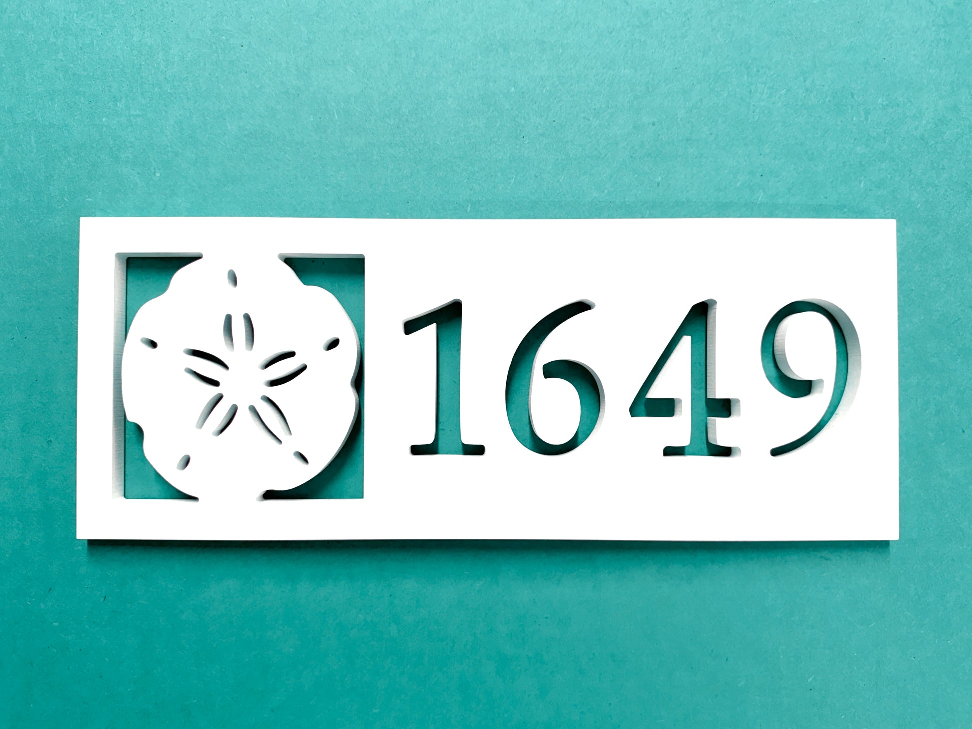 weatherproof sand dollar house number sign