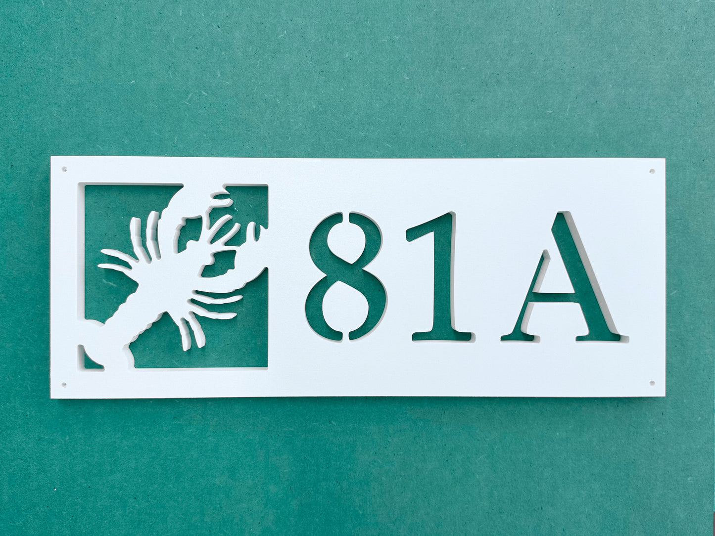 Weatherproof Lobster Address Sign, Personalized Coastal House Numbers for Beach House