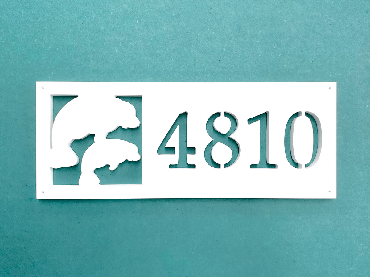 Manatee Address Sign – Weatherproof River & Coastal House Numbers