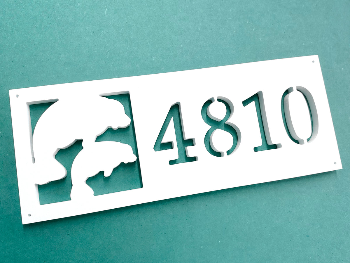 Manatee Address Sign – Weatherproof River & Coastal House Number Plaque