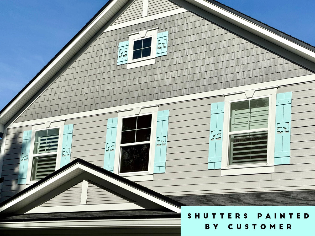 Weatherproof Manatee Window Shutters – Custom Coastal Home River House Exterior Shutters (Sold Individually)