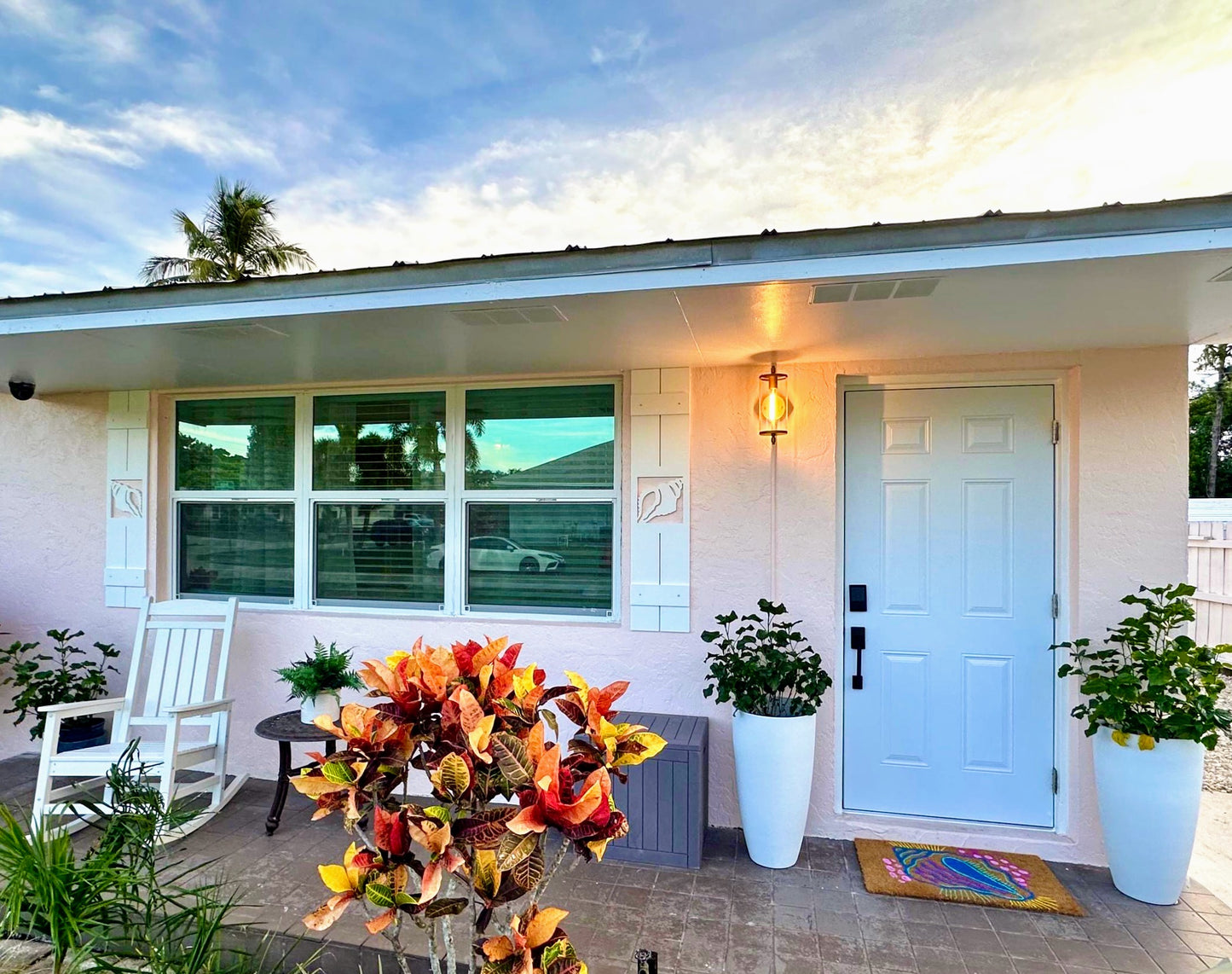 Weatherproof Conch Shell Window Shutters for Outdoor Beach House or Coastal Home Decor (Standard Shutter Size)