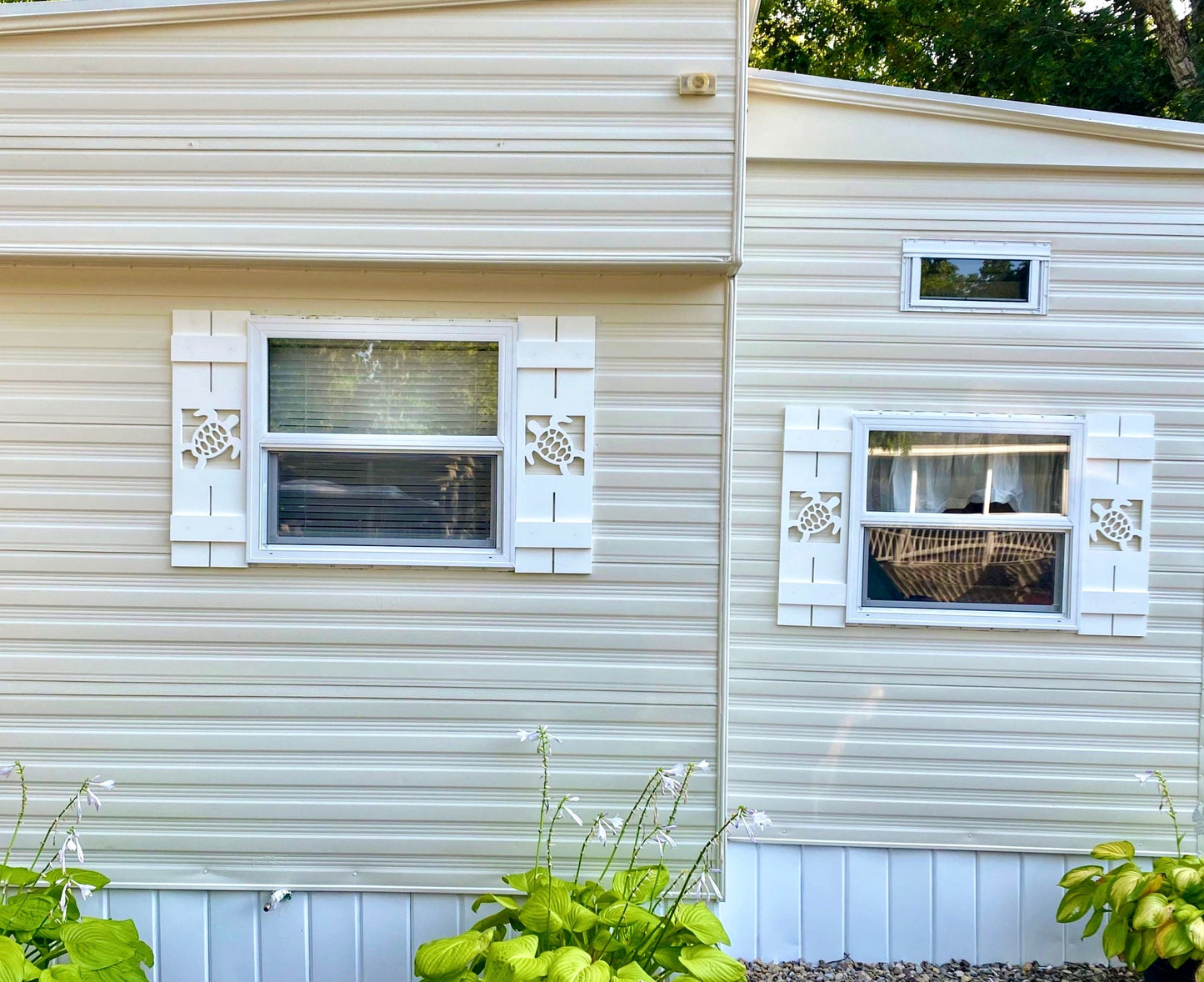Weatherproof Sea Turtle Window Shutters for Outdoor Beach House or Coastal Home Decor (Tall Shutter Size)