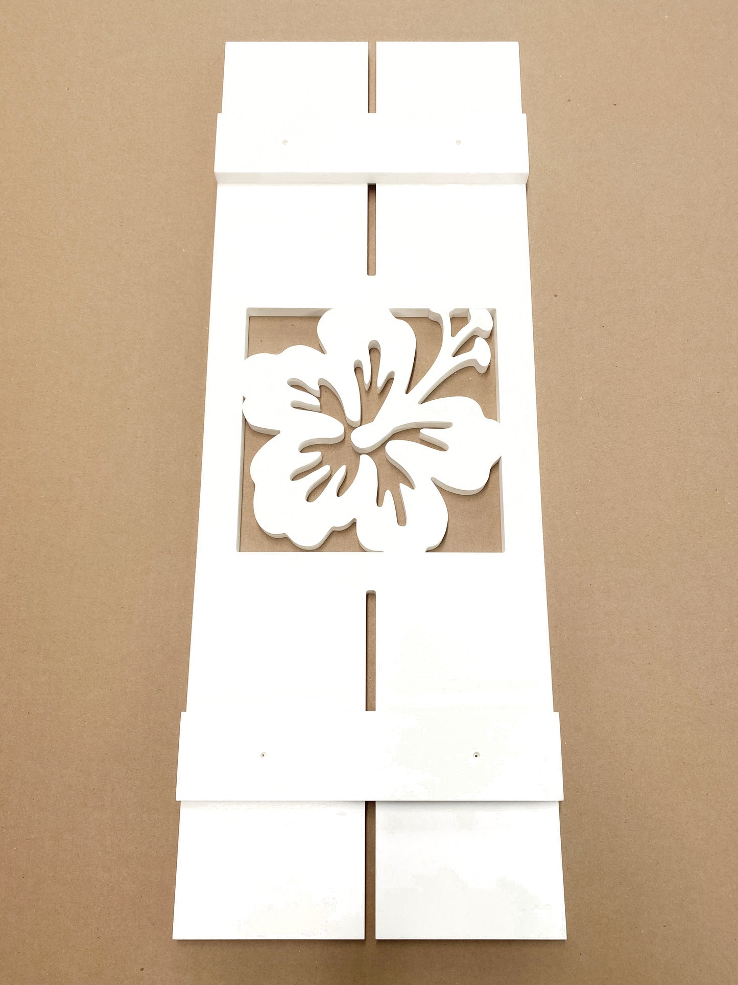 Weatherproof Hibiscus Flower Window Shutters for Outdoor Beach House or Coastal Home Decor (Standard Shutter Size)