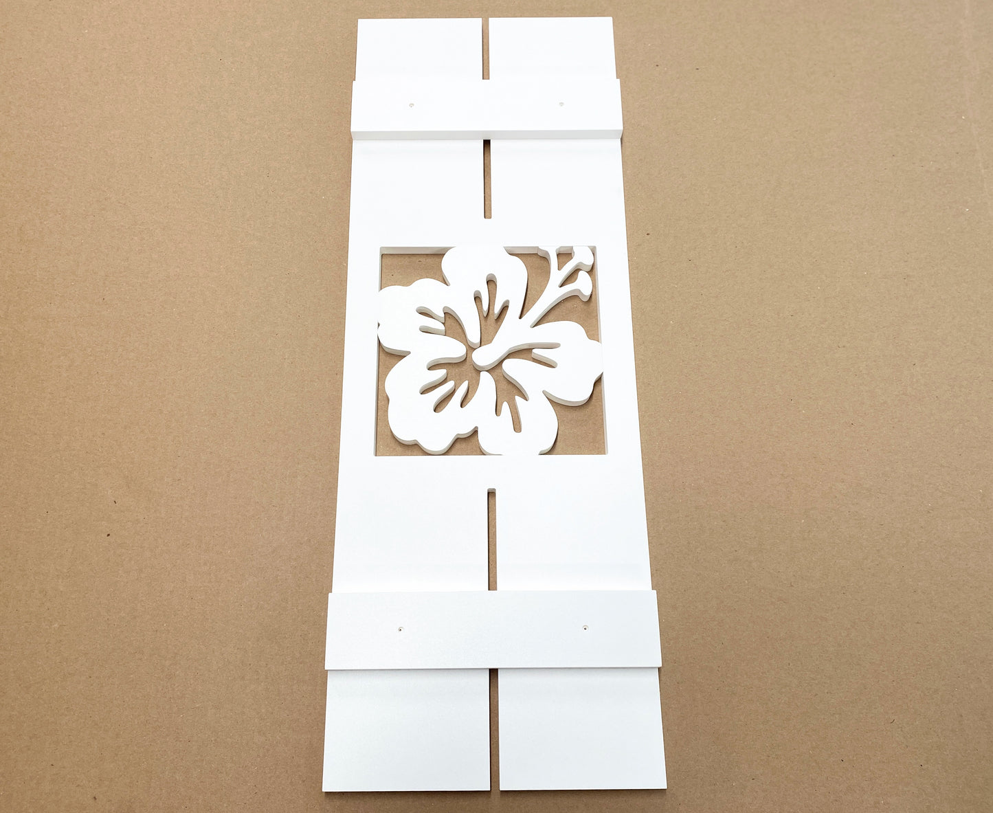 Weatherproof Hibiscus Flower Window Shutters for Outdoor Beach House or Coastal Home Decor (Standard Shutter Size)