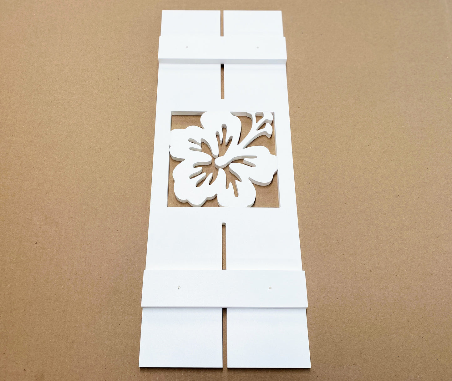 Weatherproof Hibiscus Flower Window Shutters for Outdoor Beach House or Coastal Home Decor (Standard Shutter Size)
