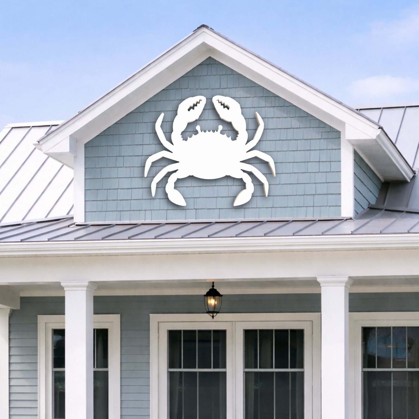 outdoor crab wall art, weatherproof crab sign for coastal beach house