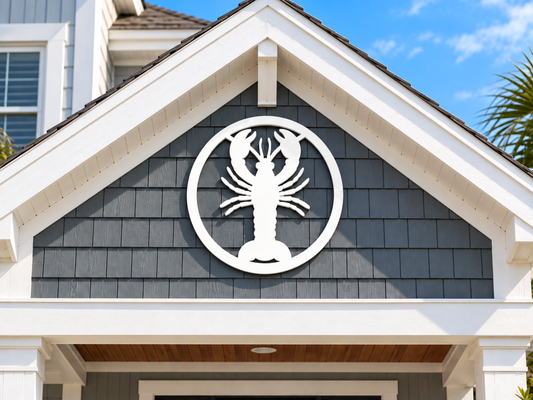 weatherproof Lobster outdoor wall art decor, made from PVC, coastal nautical exterior decor