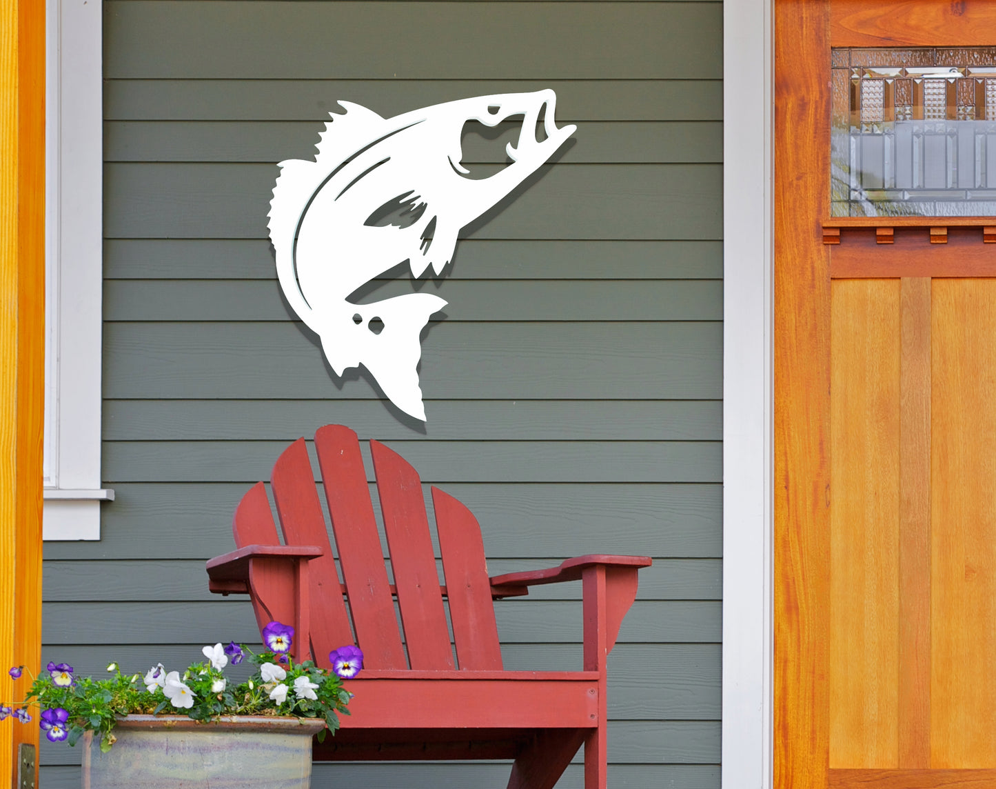 Weatherproof Redfish Outdoor Wall Art Sign, Exterior Red Drum Beach House Decor, Coastal Home Saltwater Ocean Fish, Nautical Gable Art