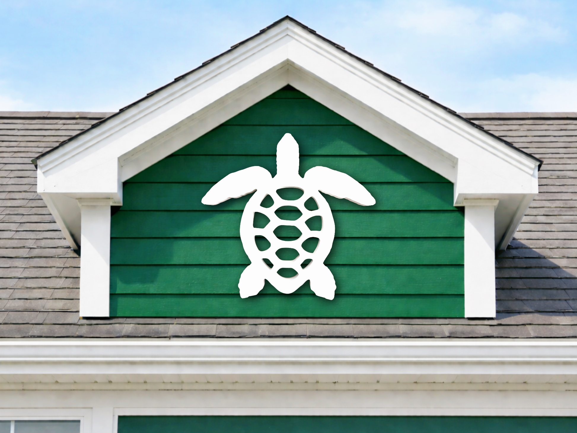 large weatherproof exterior sea turtle sign for coastal home