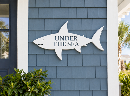custom weatherproof shark house name sign