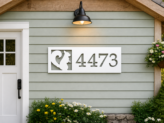 squirrel address sign, custom weatherproof woodland animal squirrel house number plaque, lake house, river house, cabin exterior decor