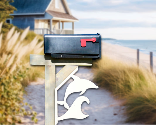 dolphin mailbox bracket for beach houses and coastal homes