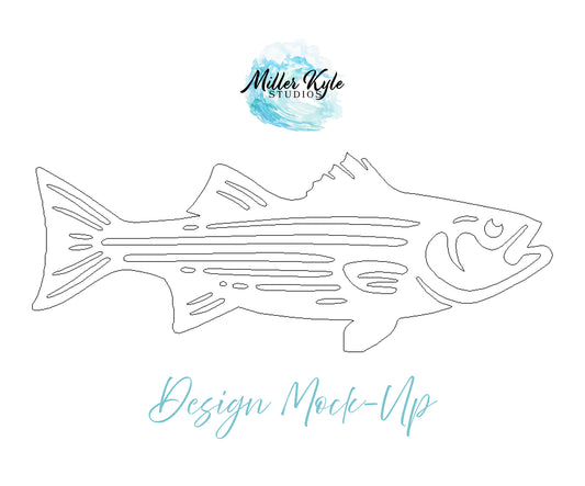 Weatherproof Striped Bass Fish Outdoor Wall Art Sign, Beach House, Coastal Home, River House Decor, Exterior Saltwater Fishing Decor