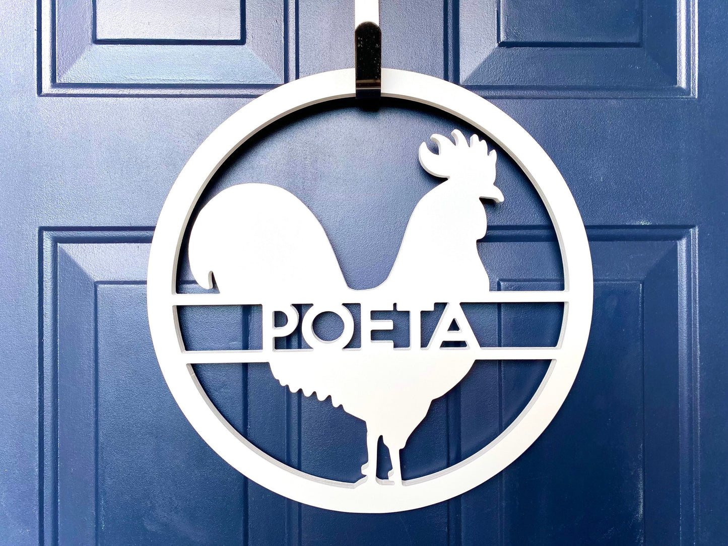 Rooster Wreath Sign, Country Farmhouse Decor, Rooster Front Door Hanger, Rustic Home Outdoor Chicken Decor