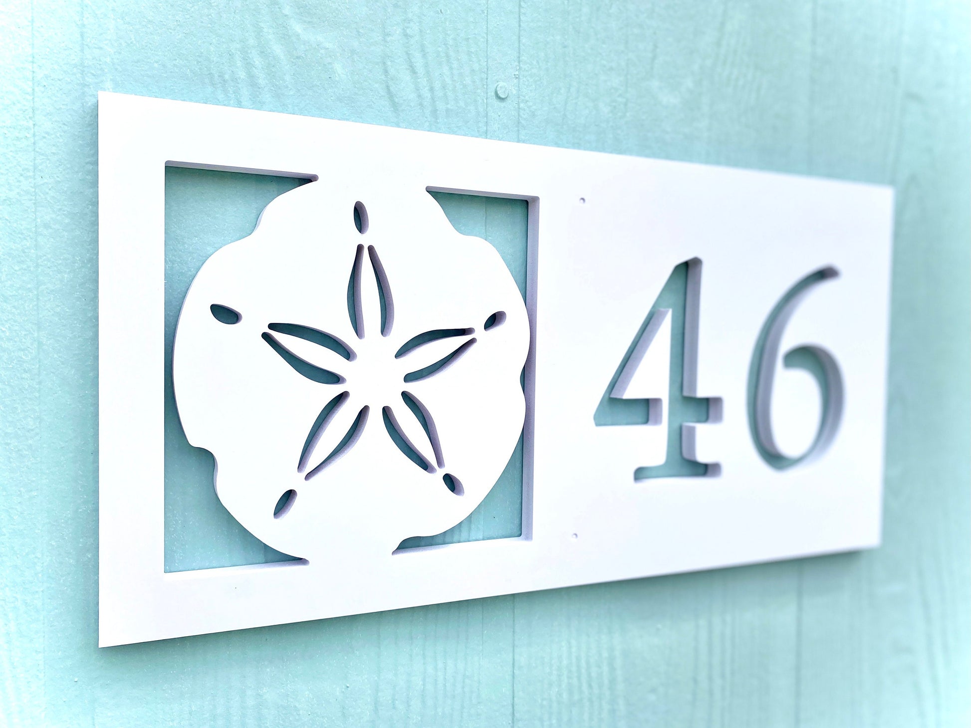 Choose Your Design / 1 - 2 Digit Horizontal Address Sign for House, Coastal Beach House Exterior Decor, PVC Weatherproof House Numbers