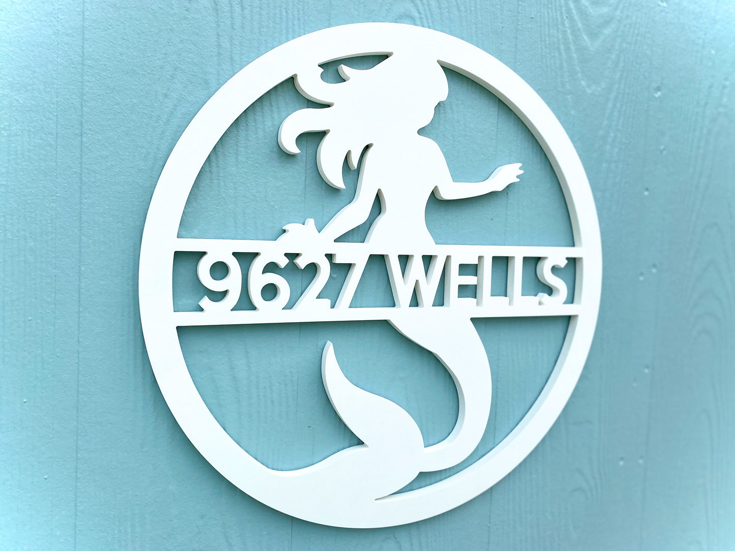 Mermaid Name Sign, Mermaid Front Door Hanger, Weatherproof Coastal Beach House Decor, Exterior Mermaid Home Decor, Mermaid Nursery
