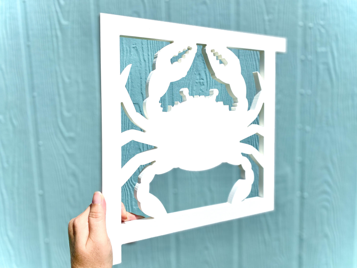 Ocean Crab Mailbox Bracket, Weatherproof PVC Coastal Beach House Decor, Screen Door Decor, Outdoor Home Accent, Exterior Mailbox Sign