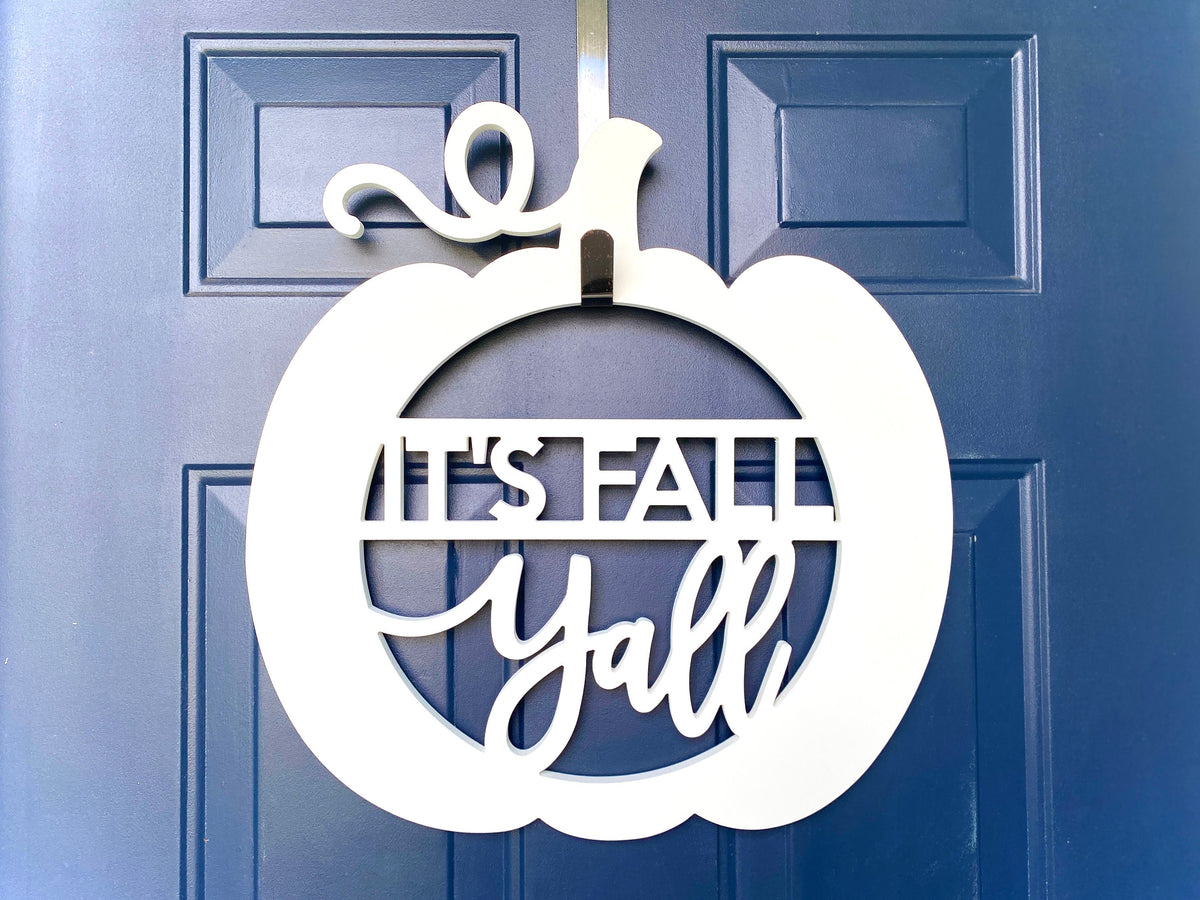 Fall Pumpkin Door Hanger: Weatherproof PVC, Southern Porch Decor