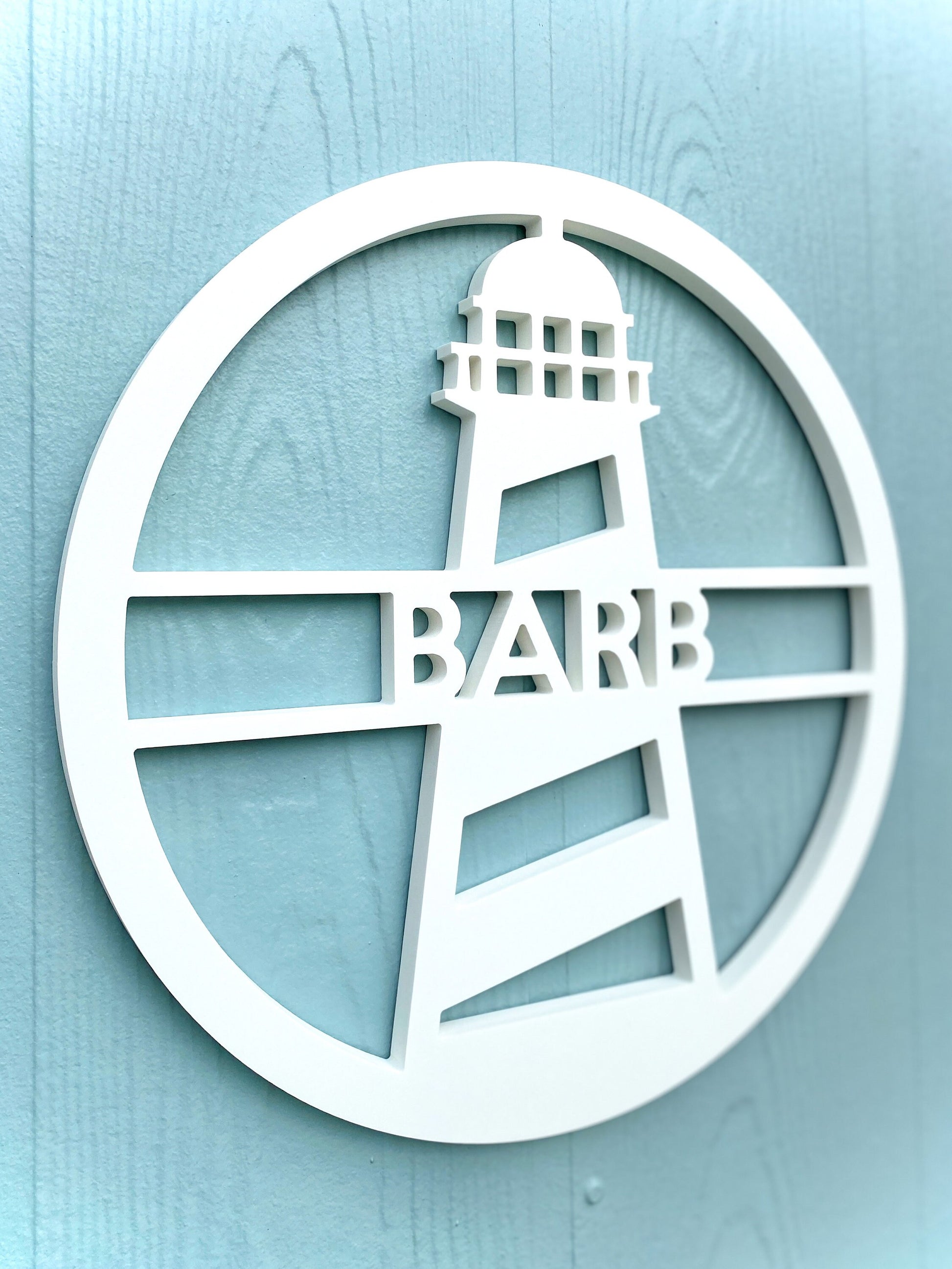 Lighthouse Name Sign, Nautical Light House Front Door Hanger, Weatherproof Coastal Beach House Decor, Exterior Home Decor, Nautical Nursery