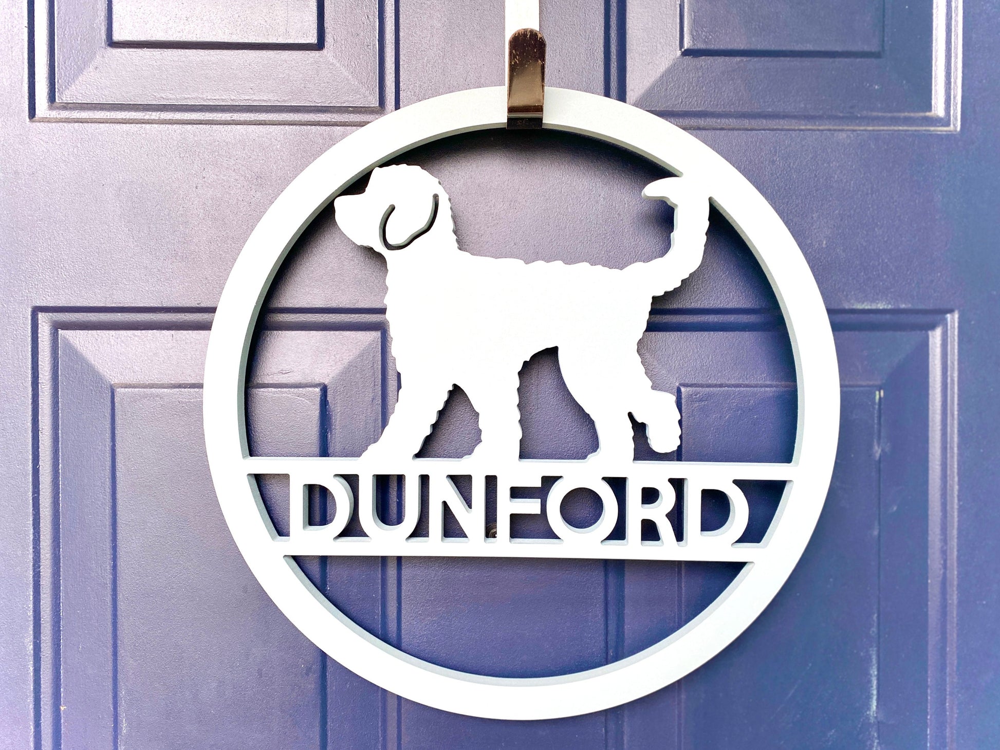 Hey Dood Dog Door Hanger, Weatherproof Doodle Dog Decor, Goldendoodle Outdoor Welcome Sign, Gift For Dog Lover, Dog Wreath For Front Door