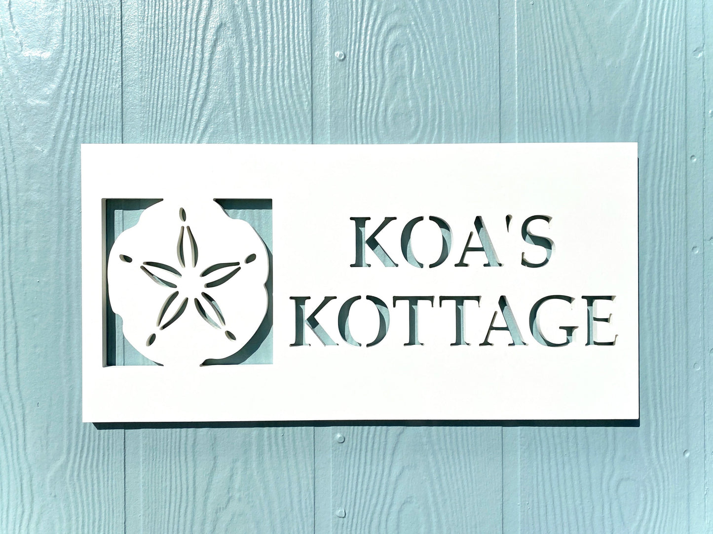 Custom Sand Dollar Beach House Name Sign, Weatherproof Personalized Home Name, Coastal Beach House Decor, Outdoor Exterior PVC Sign