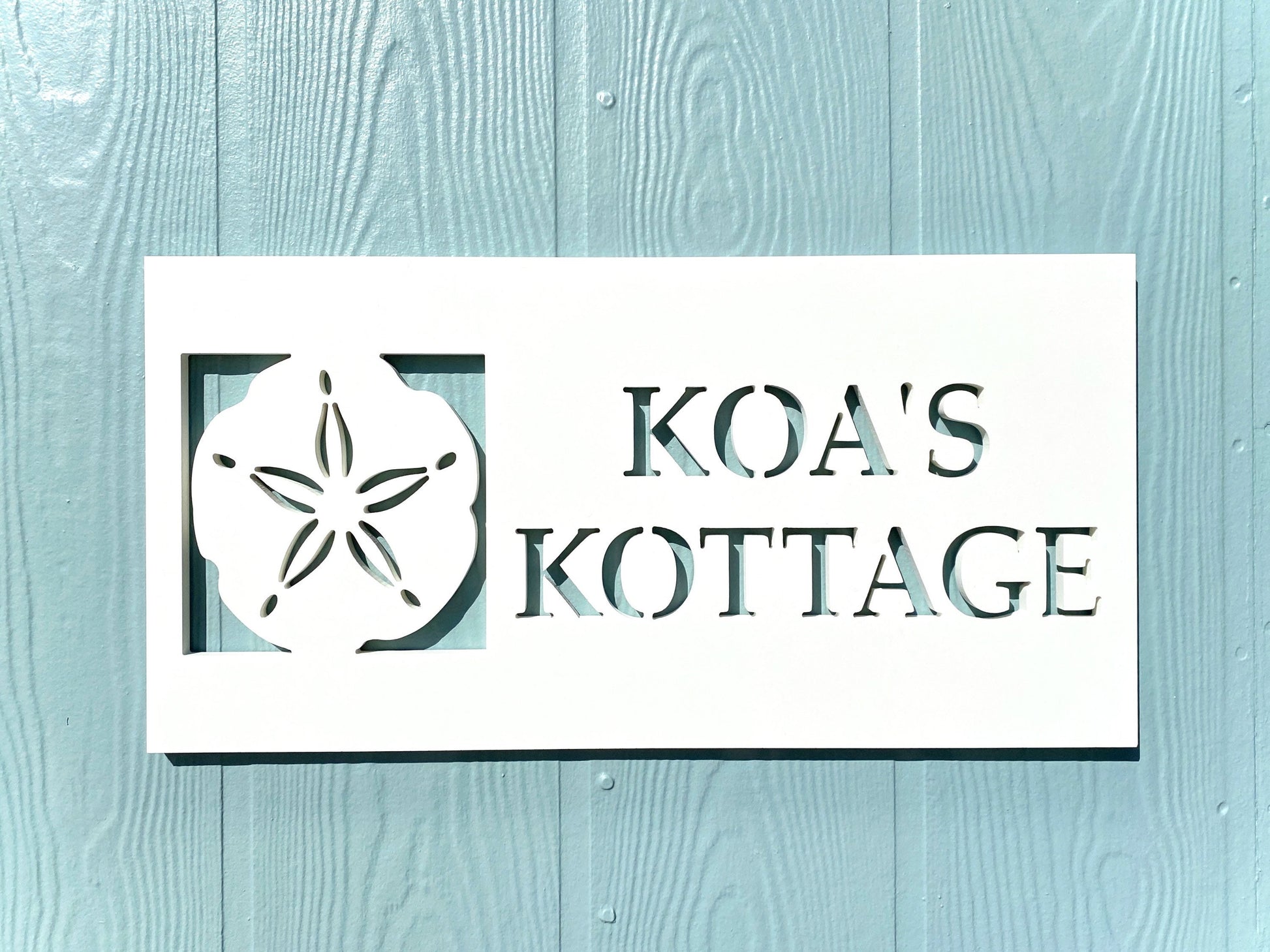 Custom Sand Dollar Beach House Name Sign, Weatherproof Personalized Home Name, Coastal Beach House Decor, Outdoor Exterior PVC Sign